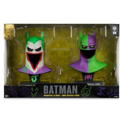Batman DC Direct mini réplique 1/3 Pack de 2 masques de Batman Hush & Knightfall (Jokerized) (Gold Label) 18 cm