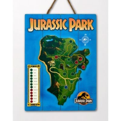 Jurassic Park Wooden Map