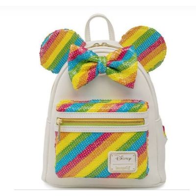 DISNEY - Rainbow Minnie - Sac à dos LoungeFly 23x26.5x11.5