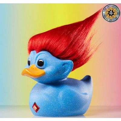 Official Trolls Glitter Blue Troll (Blue with Red Hair) TUBBZ Cosplaying Duck Collectable