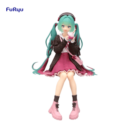 HATSUNE MIKU - Autumn Date Pink Color - Statuette Noodle Stopper 14cm