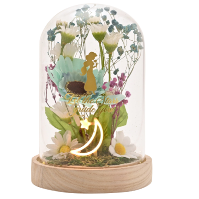 DISNEY PRINCESSES - Jasmine - Cloche Florale avec Lumière Néon