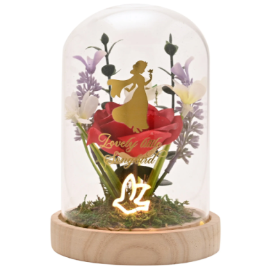 DISNEY PRINCESSES - Blanche-Neige - Cloche Florale avec Lumière Néon