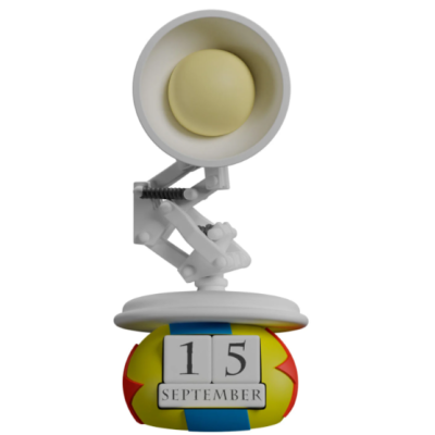 PIXAR - Luxo Jr. - Calendrier Perpétuel 3D en Résine