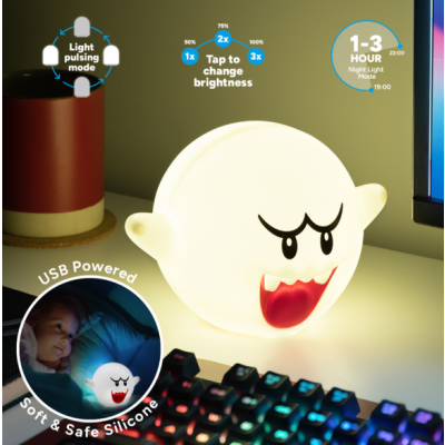 SUPER MARIO - Boo - Lampe en Silicone Rechargeable 15cm
