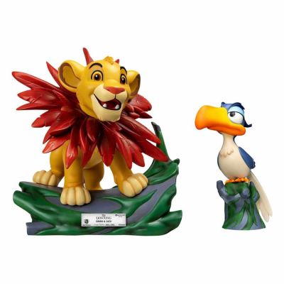 Disney pack 2 statuette Master Craft Le Roi lion Little Simba & Zazu 31 cm