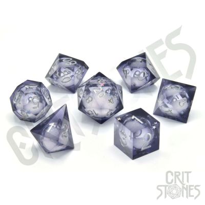 CritStones Liquid Core pack dés Orbital Tide (silver ink) (7)