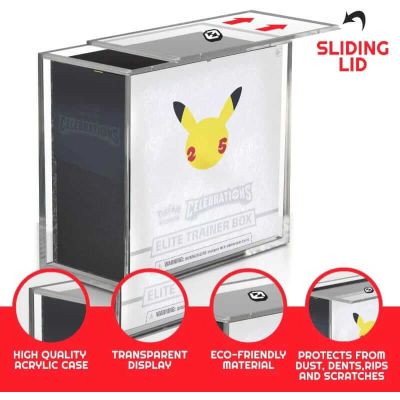 Evoretro présentoir vitrine acrylique pour Booster Boxes / Elite Trainer Boxes Ver. 2 with Sliding Lid