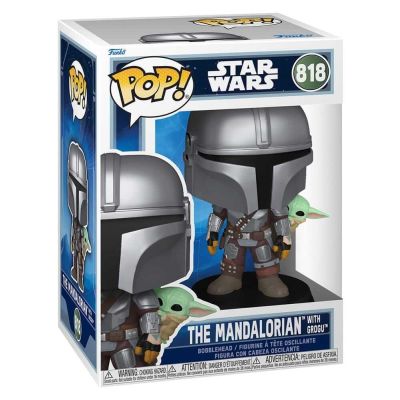 Star Wars: The Mandalorian and Grogu POP! Vinyl figurine Bobble Head The Mandalorian with Grogu 9 cm