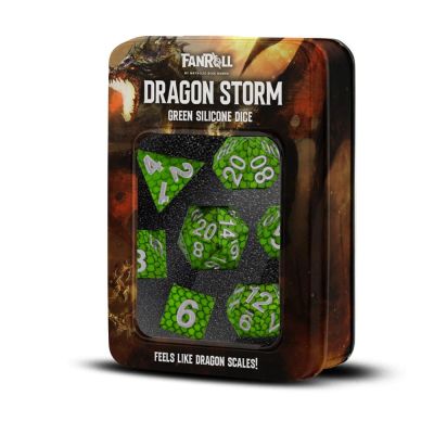 Dragon Storm pack dés Sharp Edge Silicone Green Dragon Scales (7)