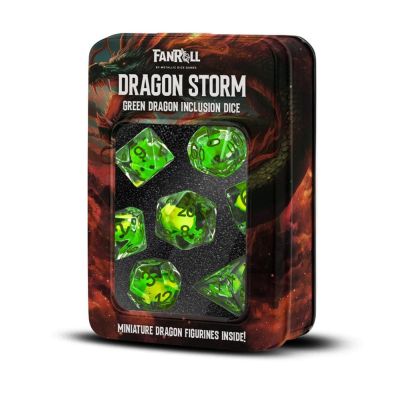 Dragon Storm pack dés Inclusion Green Dragon (7)