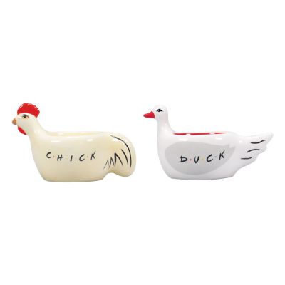 Friends coquetiers céramique Chick & Duck