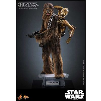 Star Wars Episode V figurine Movie Masterpiece 1/6 Chewbacca with Disassembled C-3PO 36 cm