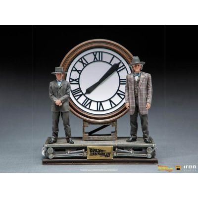 Retour vers le Futur III Statuette 1/10 Deluxe Art Scale Marty and Doc at the Clock  30 cm