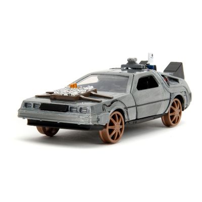 Retour vers le Futur III DeLorean Time Machine Railroad Wheels 1/32 métal Hollywood Rides