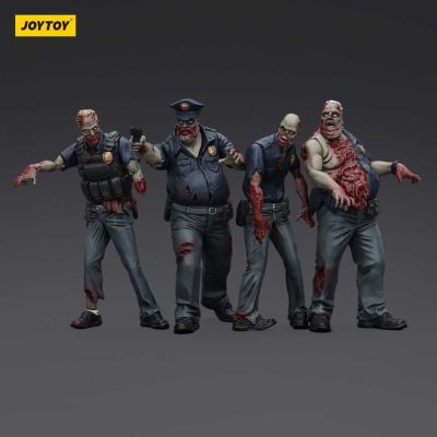 Zombie pack 4 figurines Dark Source Police (Male) 8 cm