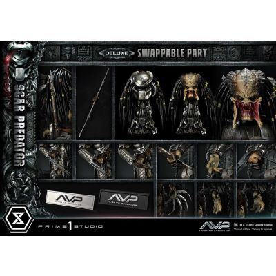 The Alien vs. Predator statuette Museum Masterline Series 1/3 Scar Predator Deluxe Version 93 cm