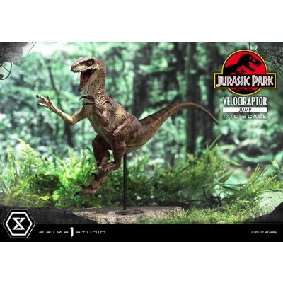 Jurassic Park statuette Prime Collectibles 1/10 Velociraptor Jump 21 cm