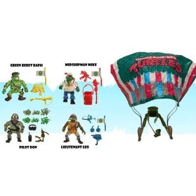 Tortues Ninja Classic figurines pack de 4 Sewer Heroes avec Parachute